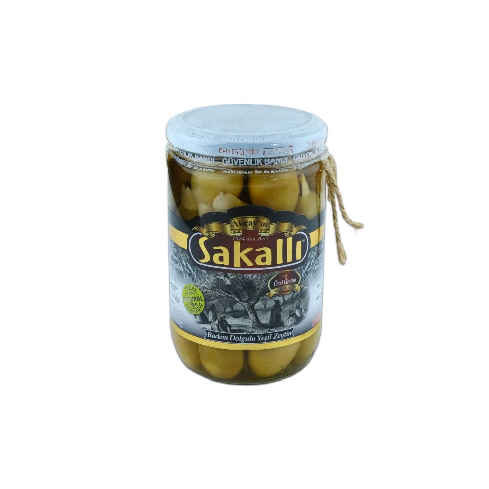 Badem Dolgulu Yeşil Zeytin 500 Gr. Kavanoz