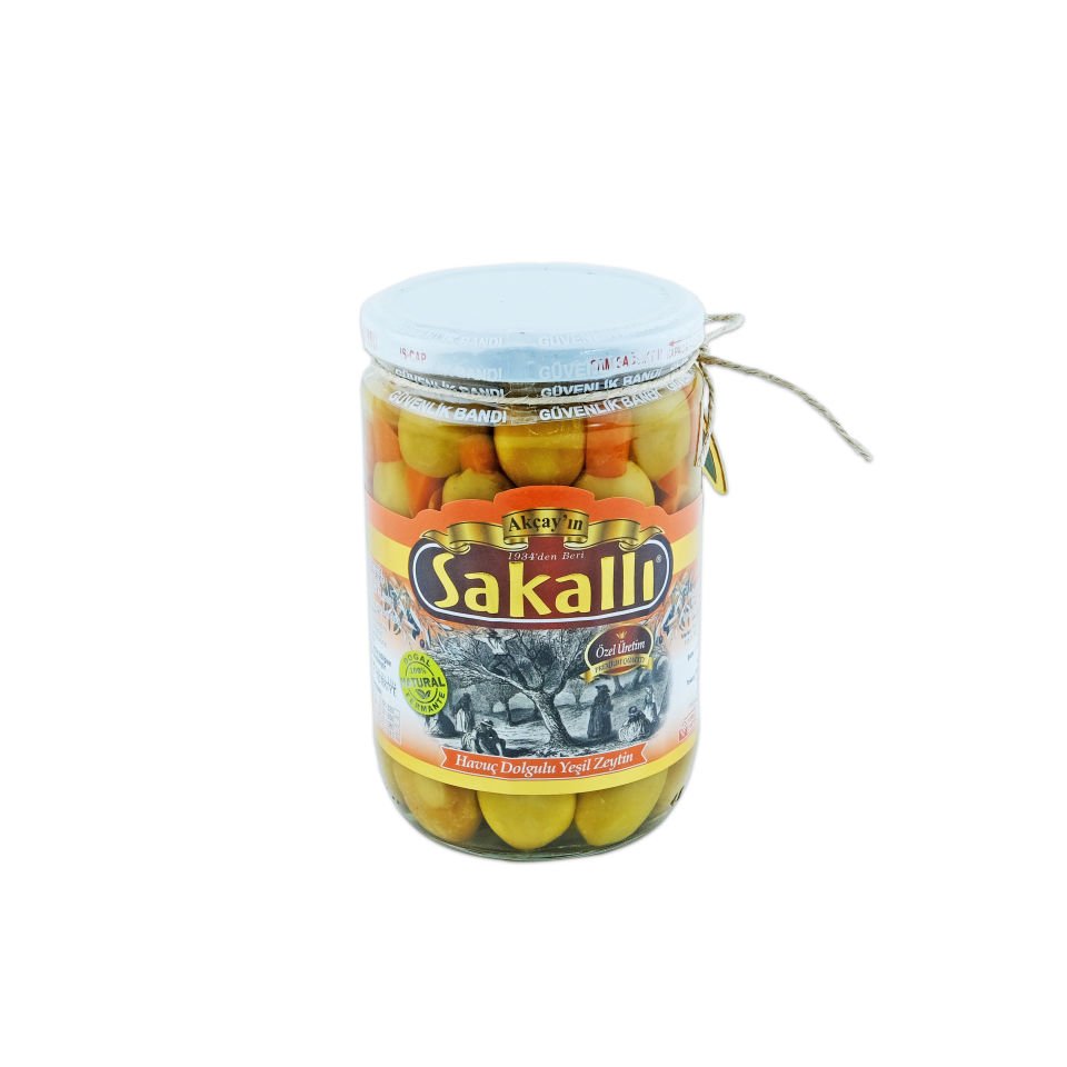 Havuç Dolgulu Yeşil Zeytin 500 Gr. Kavanoz