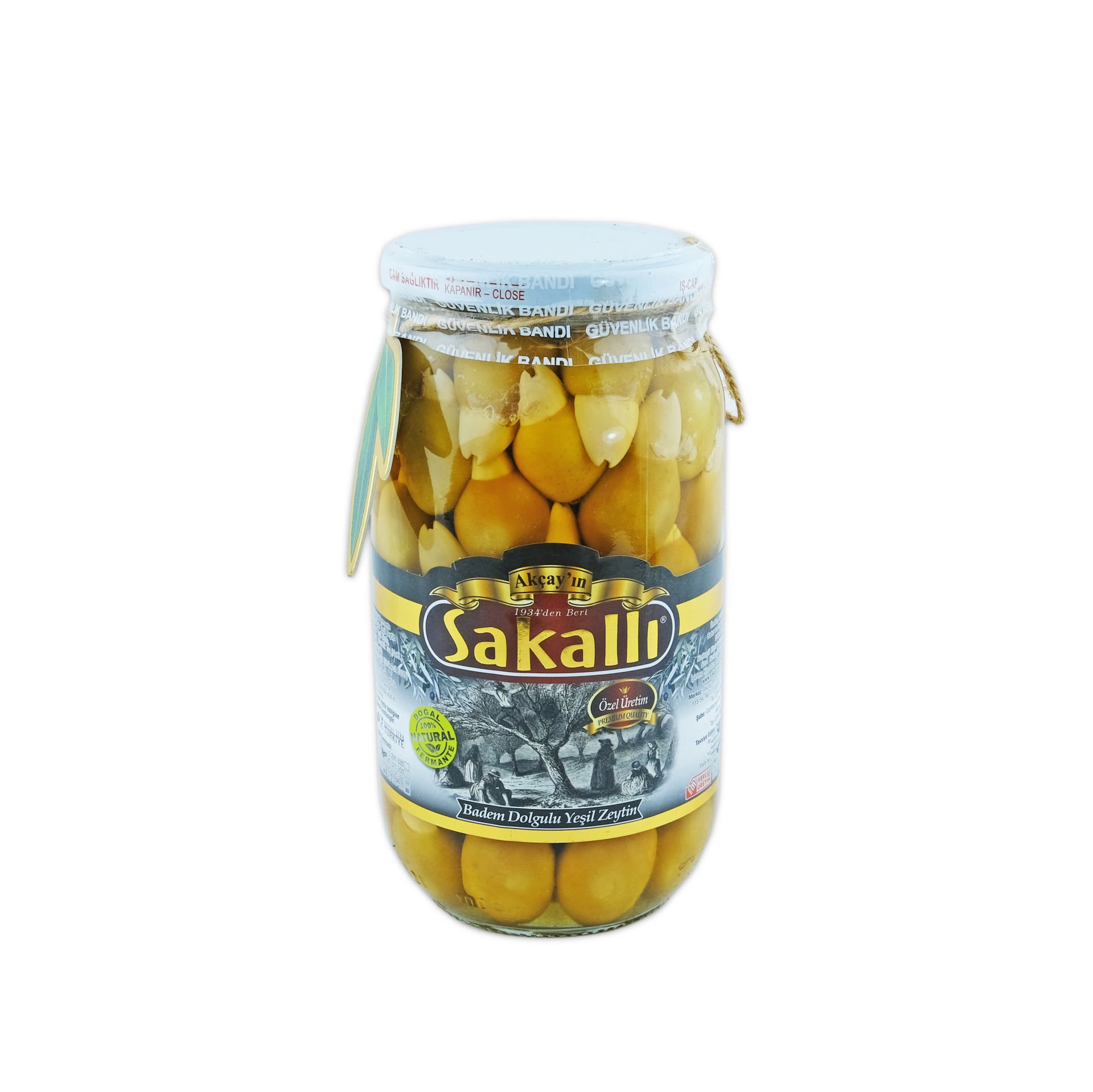 Badem Dolgulu Yeşil Zeytin 1000 Gr. Kavanoz
