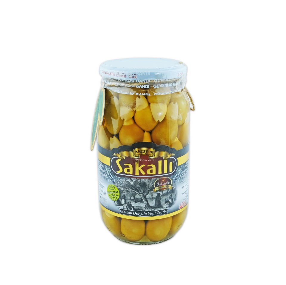 Badem Dolgulu Yeşil Zeytin 1000 Gr. Kavanoz