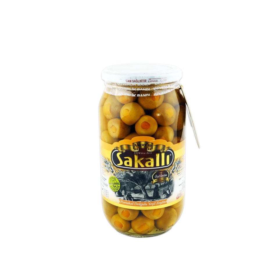 Portakal Dolgulu Yeşil Zeytin 1000 Gr. Kavanoz