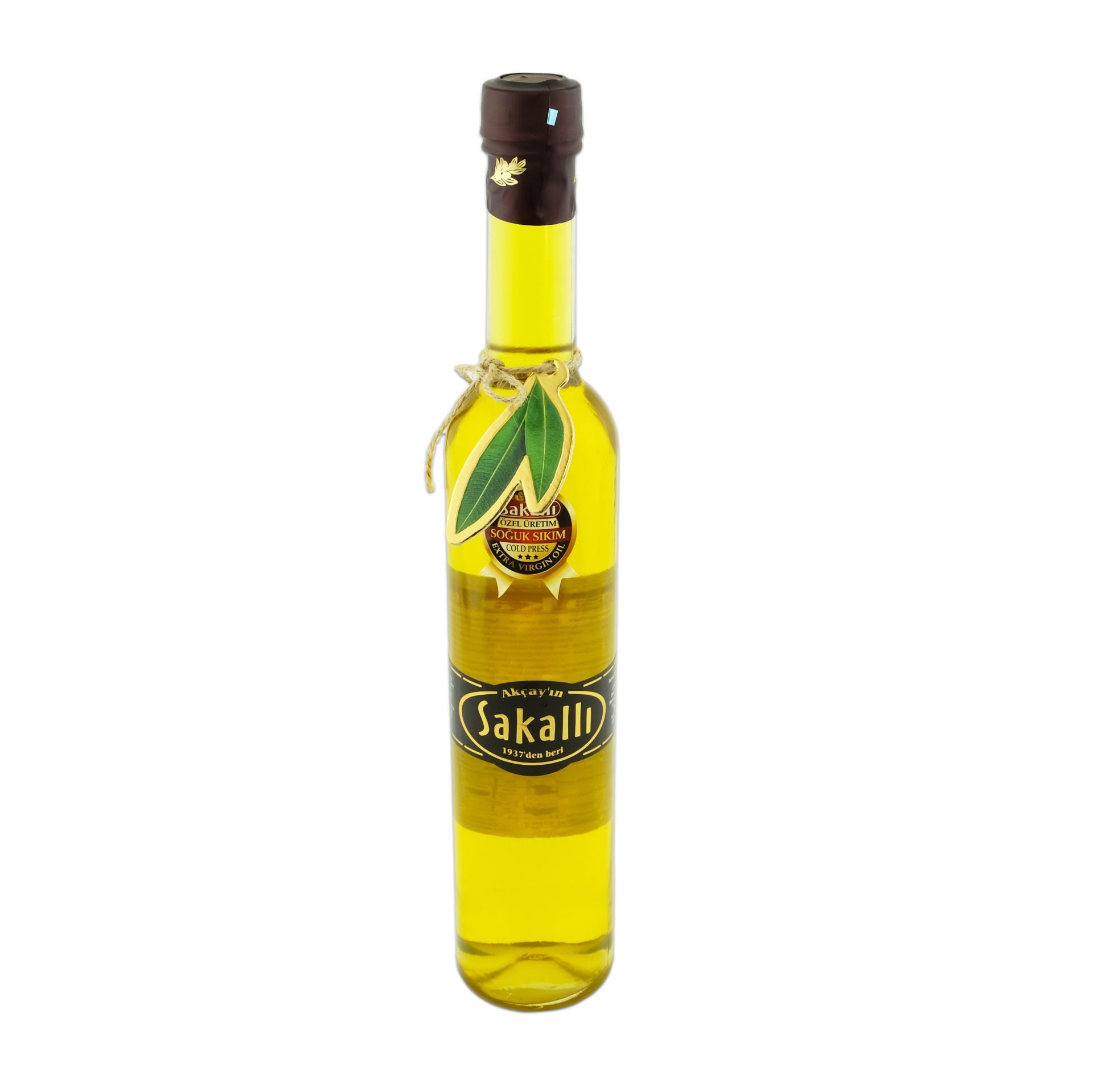 Soğuk Sıkım Sızma Zeytinyağı İnce Uzun Şeffaf Cam Şişe 500 Ml.