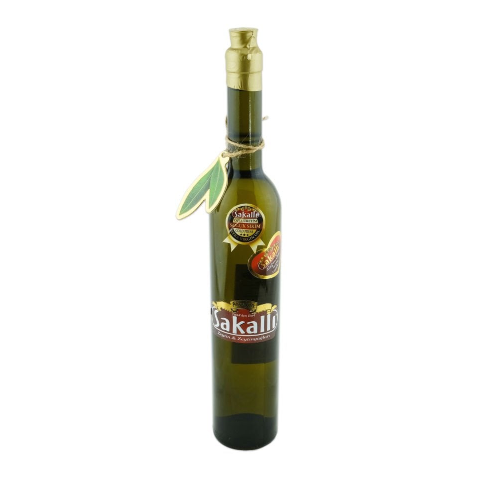 Soğuk Sıkım Sızma Zeytinyağı İnce Uzun Koyu Renk Cam Şişe 500 Ml.