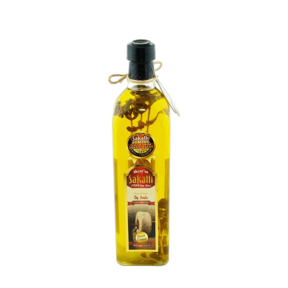 Soğuk Sıkım Erken Hasat Taş Baskı Maresca Şeffaf Cam Şişe (kekikli) 750 Ml.