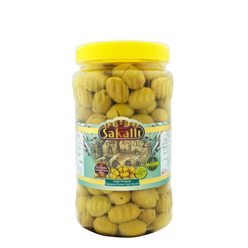Edremit Tipi Duble Kırma Yeşil Zeytin 1 Kg. Pet Ambalaj