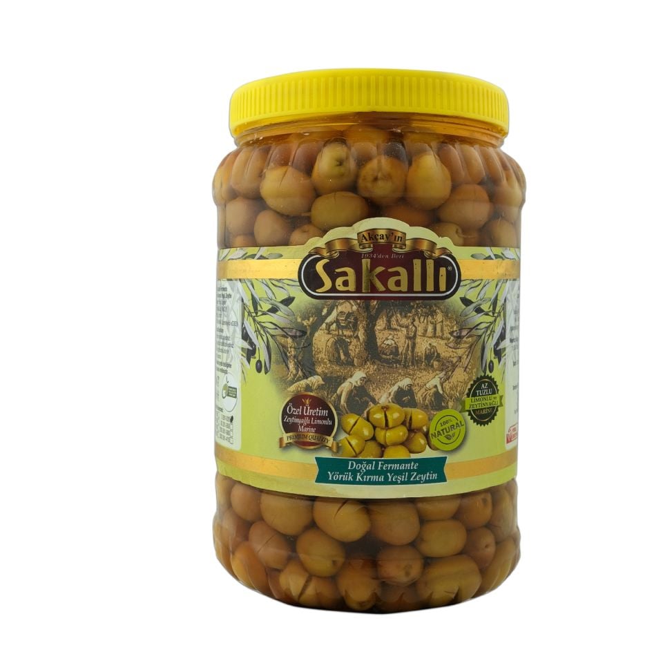 Edremit Tipi Yörük Kırma Yeşil Zeytin 2 Kg. Pet Ambalaj