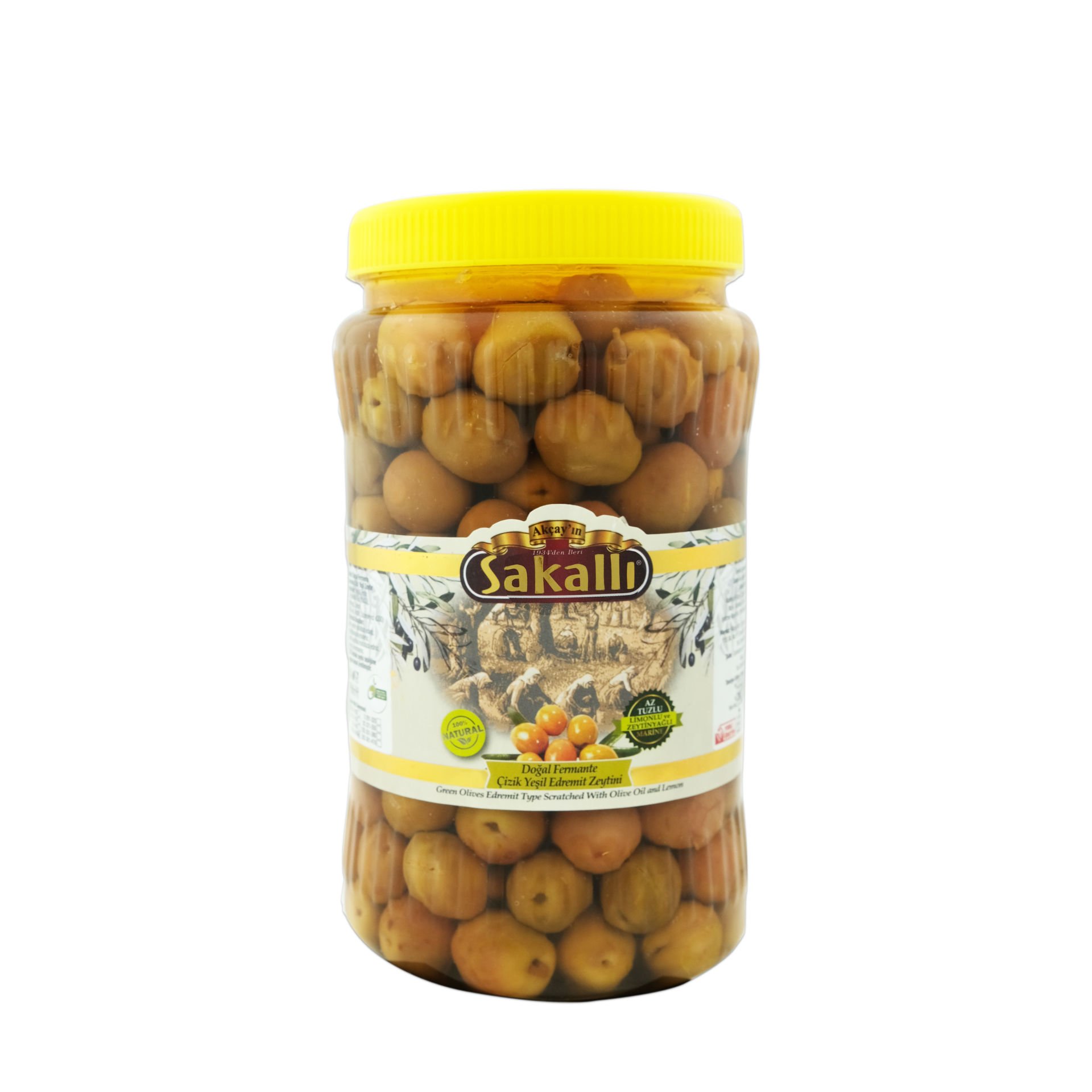Edremit Tipi Çizik Yeşil Zeytin 1 Kg. Pet Ambalaj