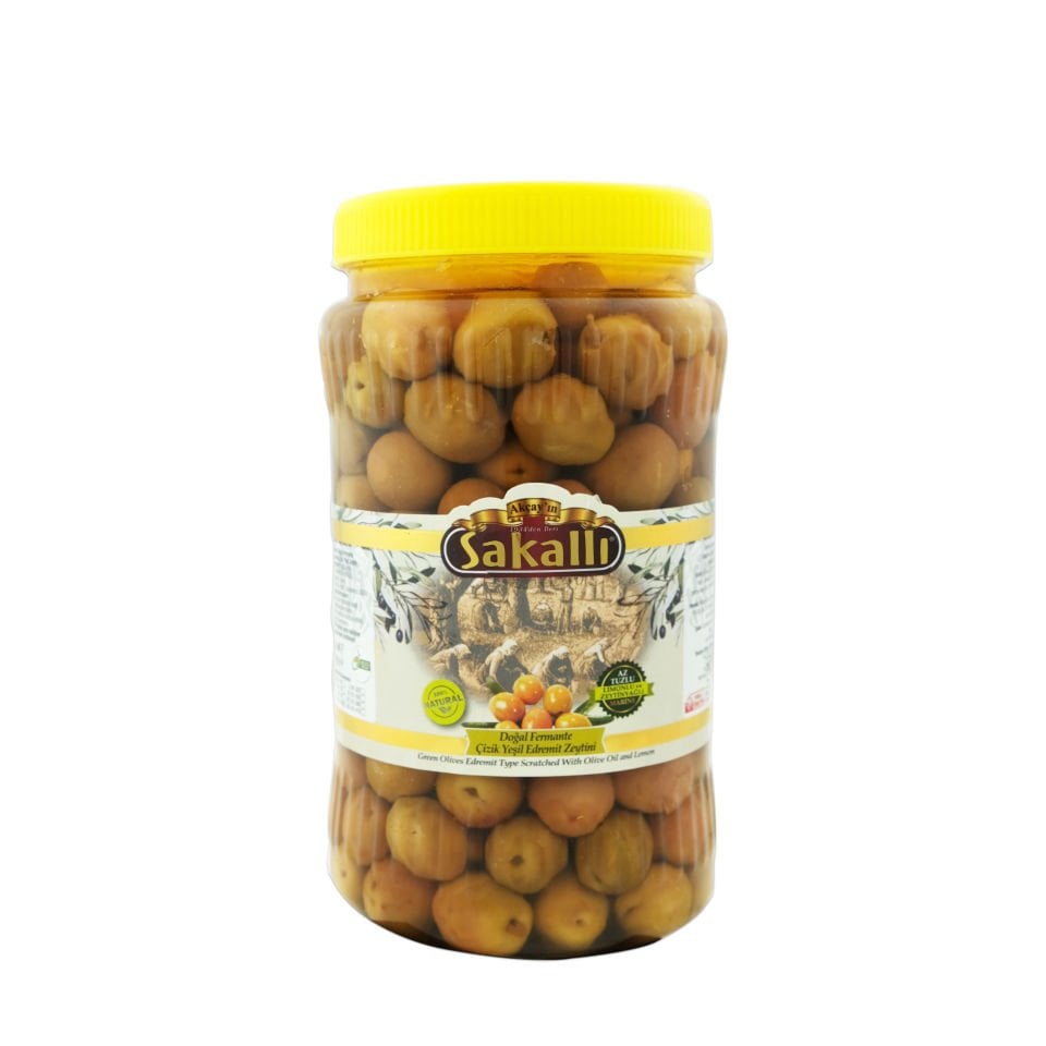 Edremit Tipi Çizik Yeşil Zeytin 1 Kg. Pet Ambalaj