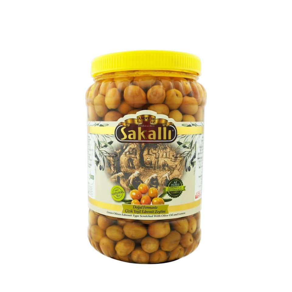 Edremit Tipi Çizik Yeşil Zeytin 2 Kg. Pet Ambalaj