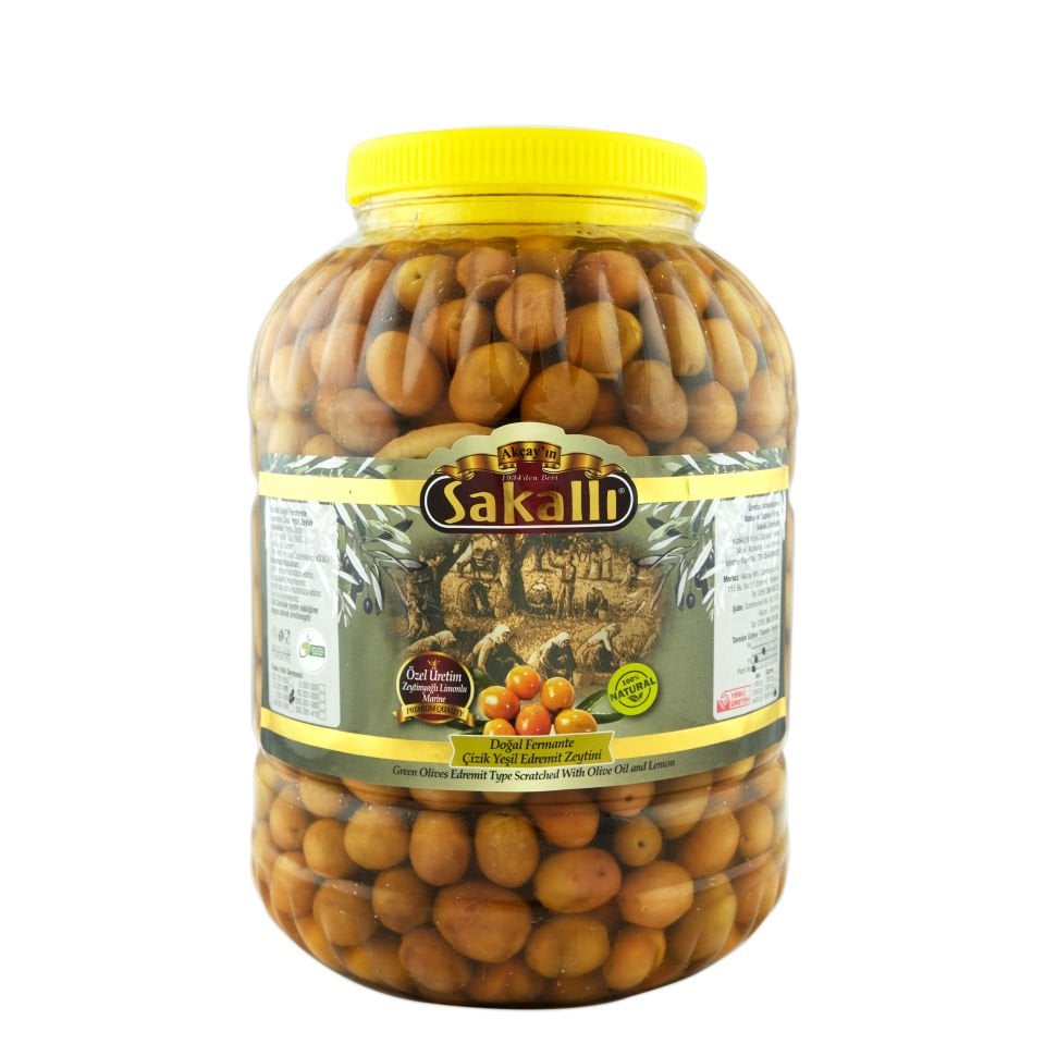EDREMİT TİPİ İRİ ÇİZİK YEŞİL ZEYTİN 5 KG. PET AMBALAJ