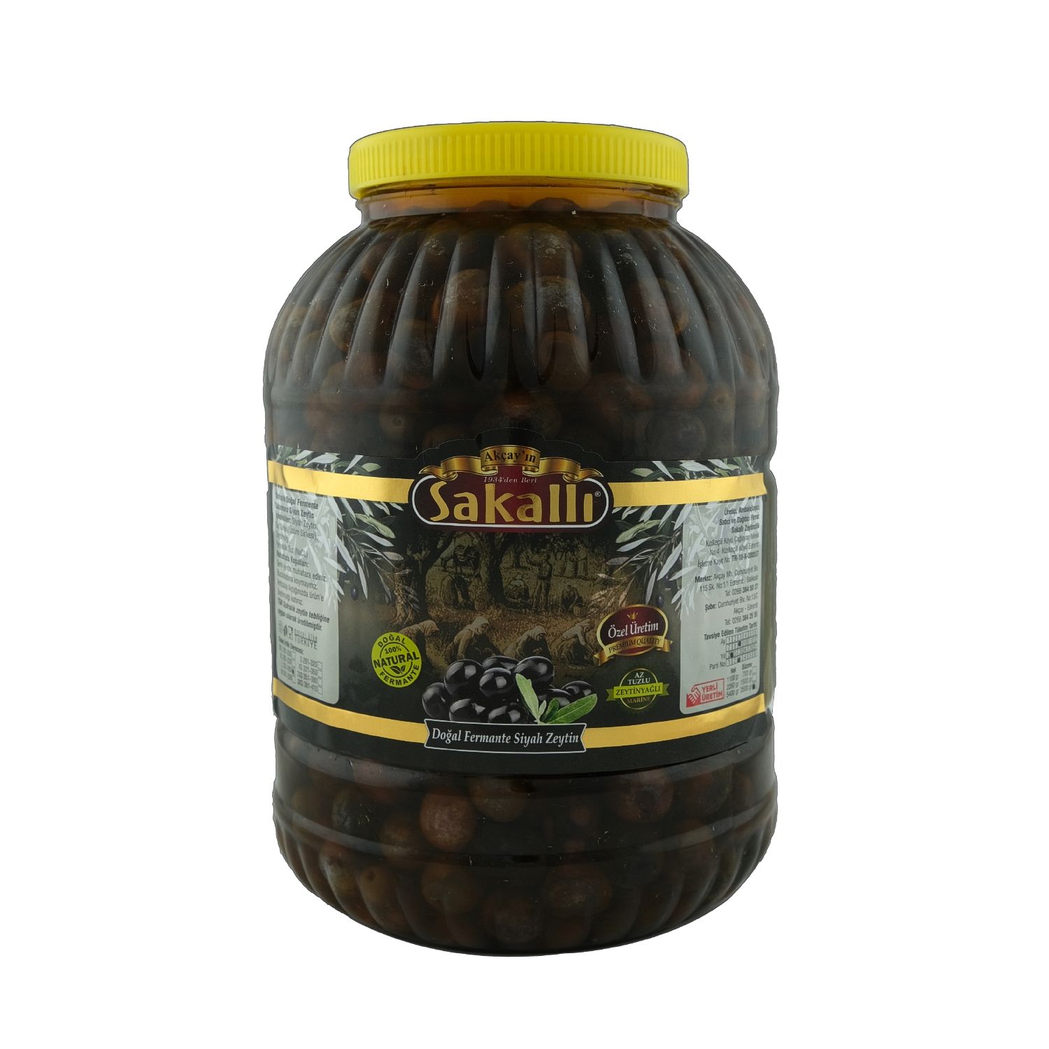 Edremit Tipi Teneke Çevirme Siyah Zeytin Pet Ambalaj 5 Kg