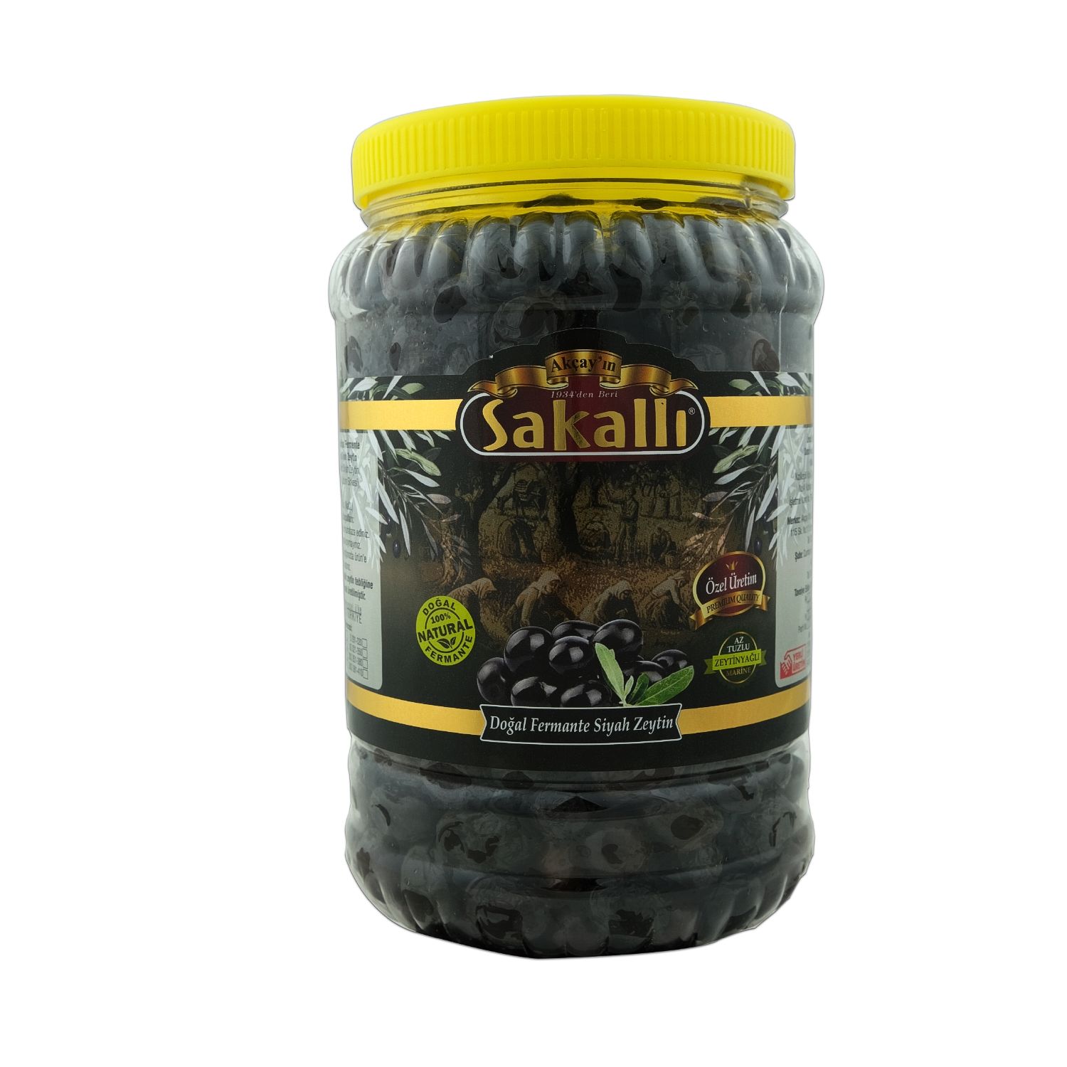 Gemlik Tipi Tirilye Sepet Sele Siyah Zeytin Pet Ambalaj 2 Kg